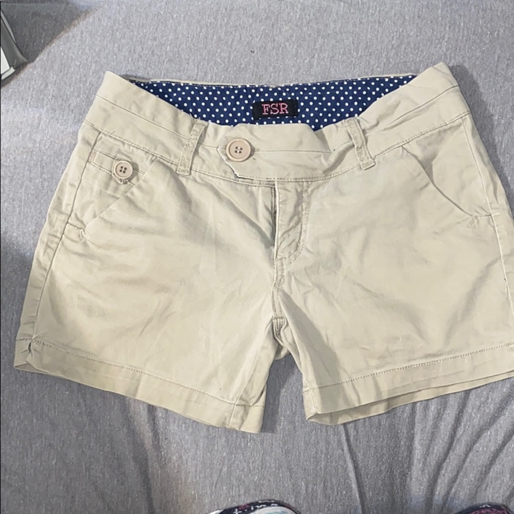 Khaki cargo shorts